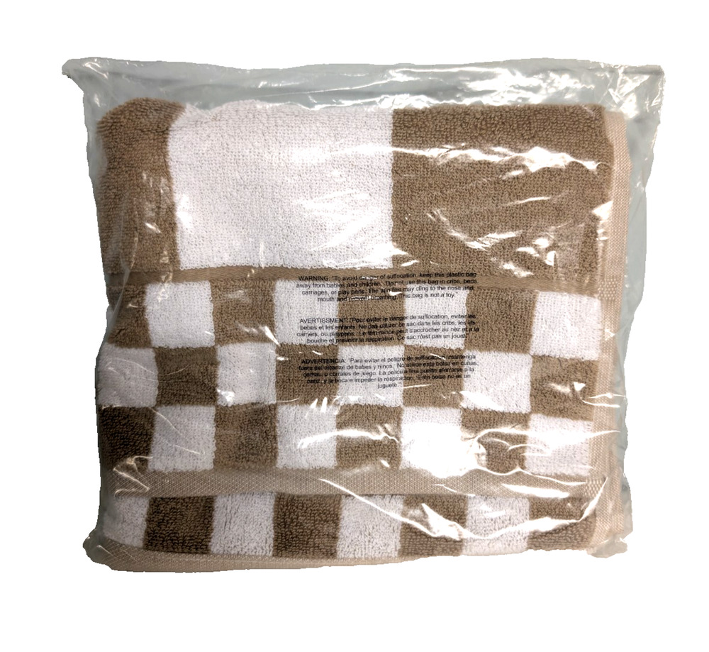 Mackenzie Childs Mocha Stripe Hand Towel Check Bottom